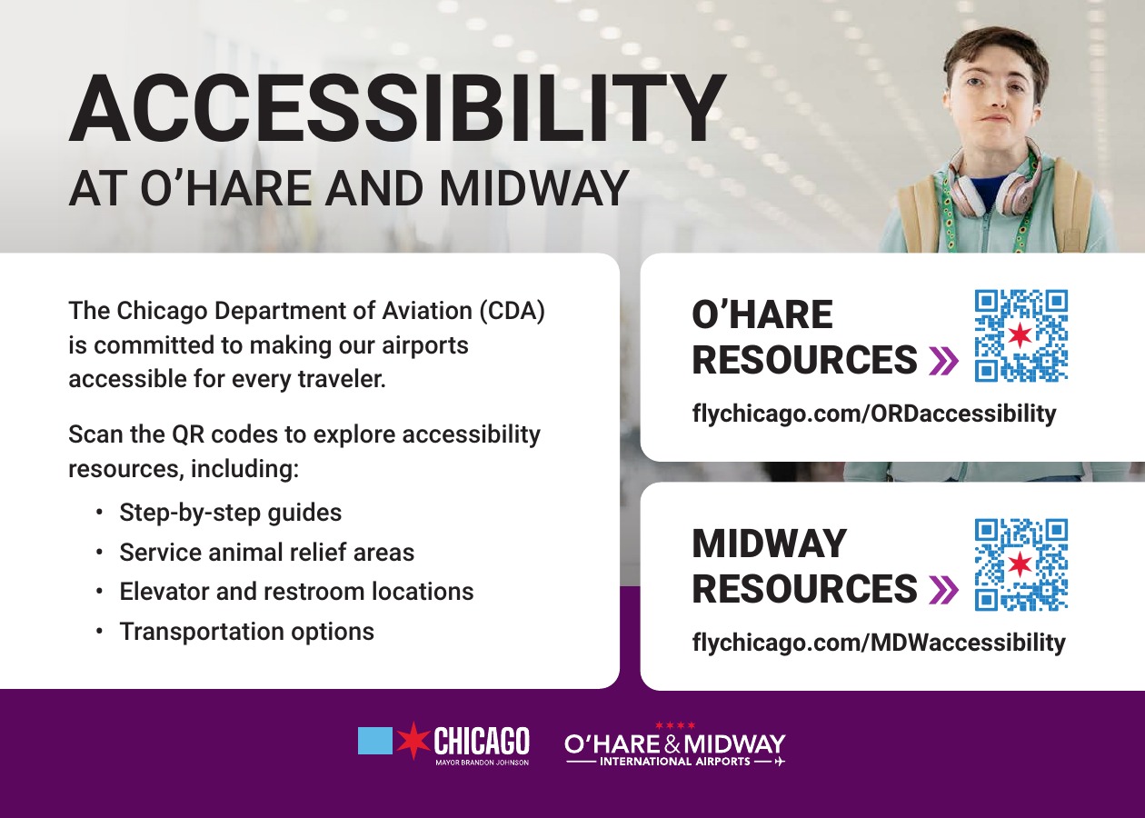 Airport accessibility resource postcard
