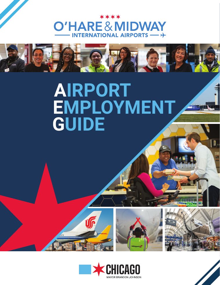 Airport Employment Guide cover featuring airport workers and aviation imagery