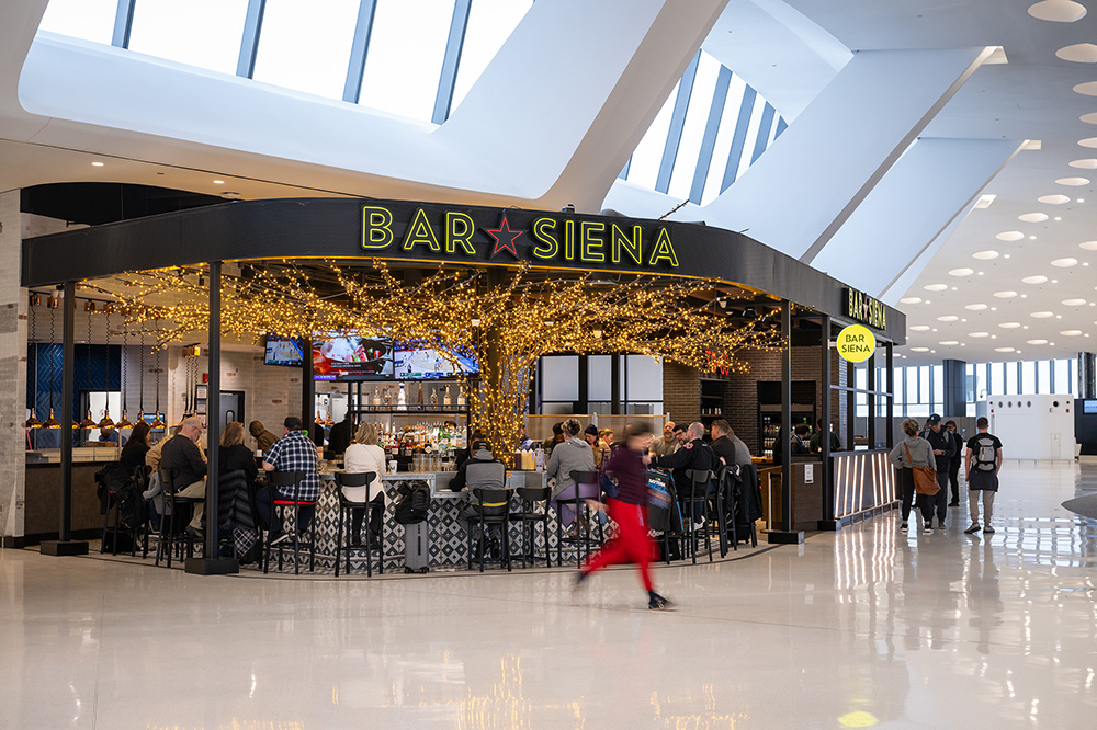 O’Hare International Airport concourse and concessions area